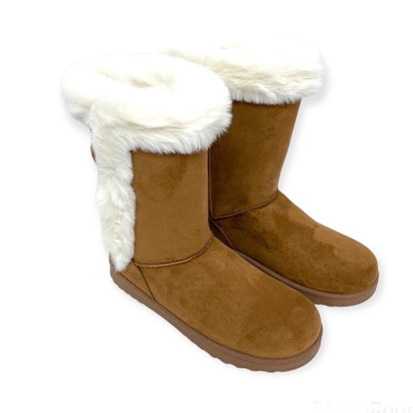 NEW SO Abigail Women's Chestnut Faux-Fur Winter Boots - Picture 3 of 9